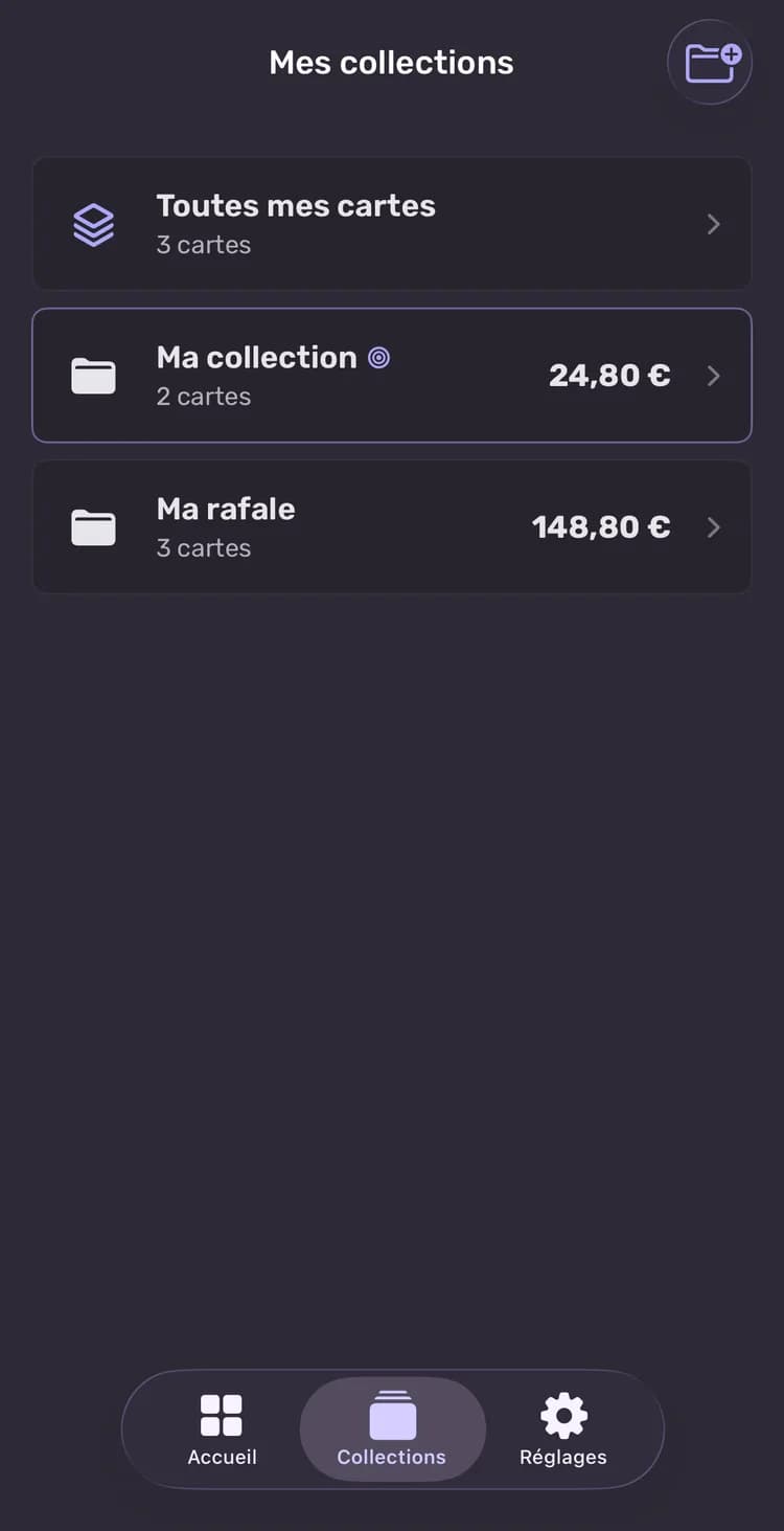 Captures de l'app en mode démonstration (données fictives).